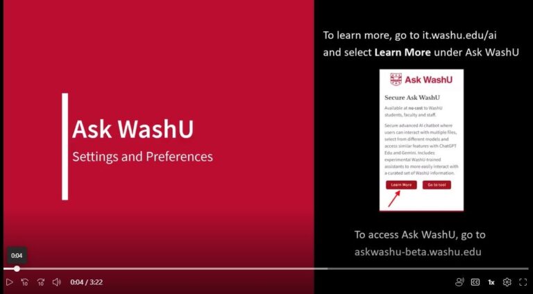 Ask WashU: Explore WashU’s newest generative AI platform